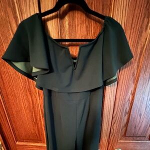 Elegant Emerald Green Off-Shoulder Jumpsuit